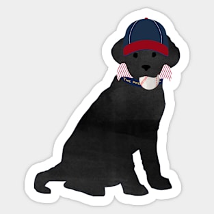 Preppy Dog Black Lab - Let's Play Ball Sticker